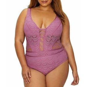 becca etc plus size crochet bathing suit